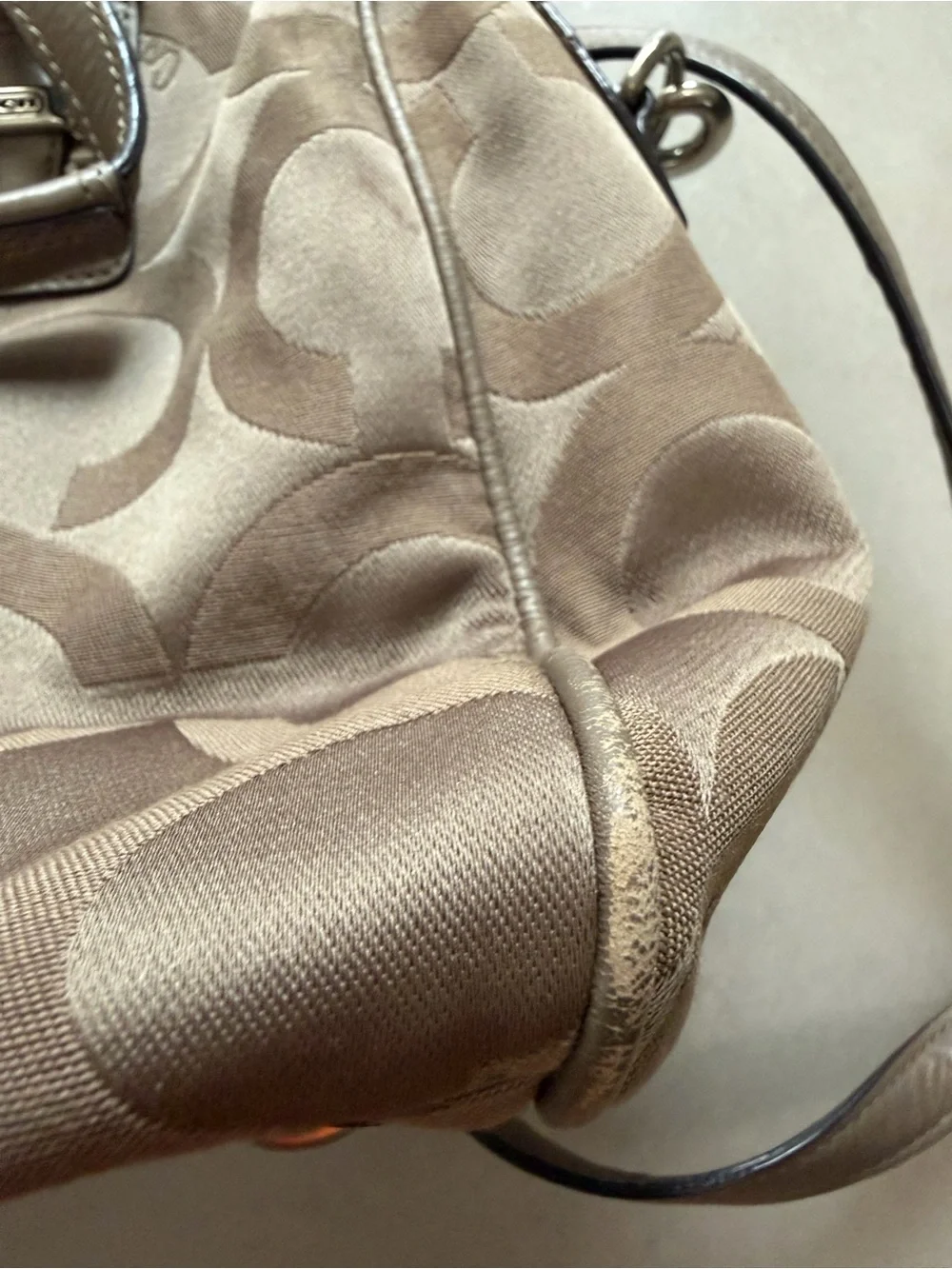 Coach Taupe Signature Satchel
